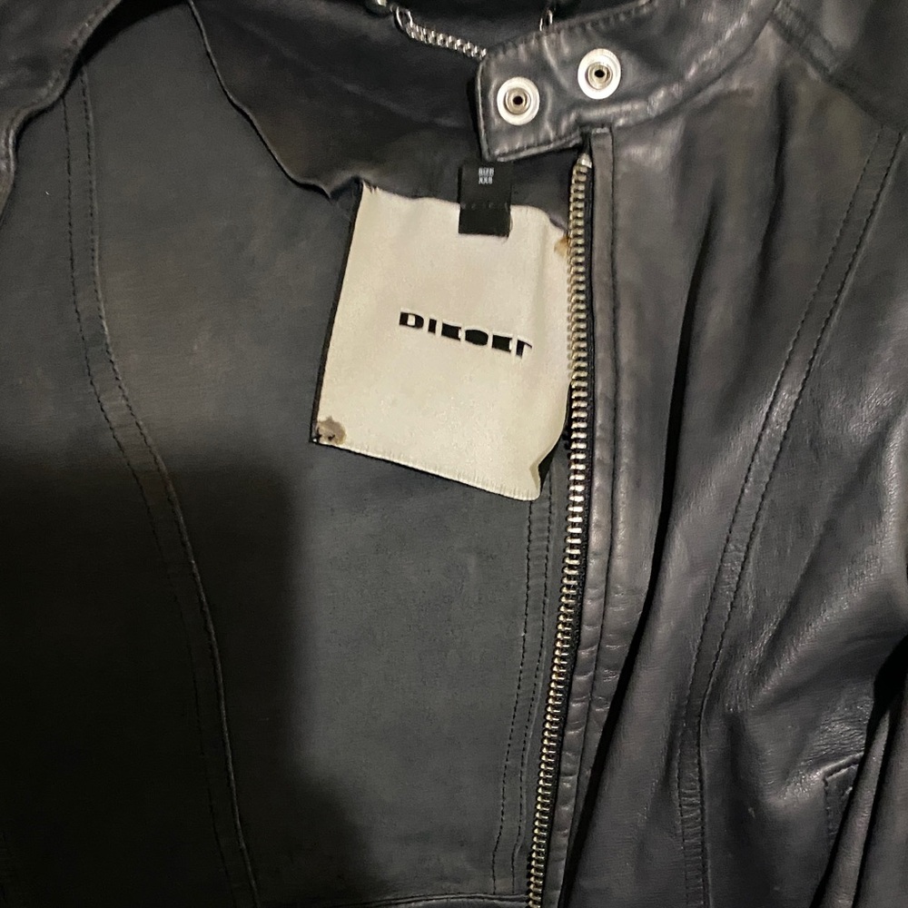 Diesel Classic Black Leather Jacket - Picture 2 of 4